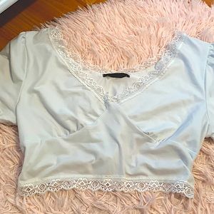 white crop top with back that ties:)